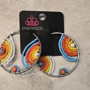 Paparazzi Colorful Beaded Hoop Earrings